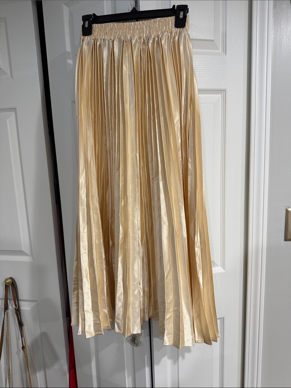 Petal & Pup Metallic Gold Pleated Maxi Skirt